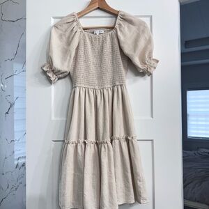 Ivy City Co girls Cream Puff Sleeve Dress